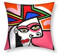 Lot de 2 Housses de Coussin 45x45 cm Brodées Art Luminis Multicolore
