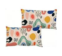 Lot de 2 Housses de Coussin 50 x 90 cm, Taie Oreiller orange Papillon, Velours Housse Coussin Rectangle, Fermeture à glissière Invisible, Design Moderne, Taie d'oreiller pour Patio Jardin Salon S0-194
