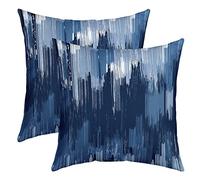 Lot de 2 Housses de Coussin 60x60 Ombre Bleu,Housse d'oreiller Boho Bleu Gris,Taies d'oreiller Rétro Peinture À l'huile,Housses de Coussin Décorative Rustiques Abstraites Brique Bleu Gris