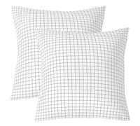 Lot de 2 housses de coussin carrées à motif géométrique pour enfants, motif patchwork géométrique double face, art abstrait et moderne, décoration d'intérieur, noir et blanc, 40,6 x 40,6 cm