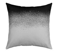 Lot de 2 housses de coussin carrées noires argentées 61 x 61 cm - Style moderne et simple imprimé à paillettes - Décoration classique de luxe - Pour chambre à coucher et salon
