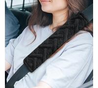 Lot de 2 housses de coussin de ceinture de sécurité, confortables, pour ceinture de sécurité, pour adultes et enfants, universelles, compatibles avec toutes les voitures (noir)