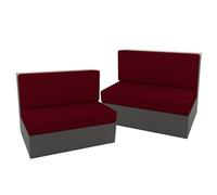 Lot de 2 housses de coussin de dinette pour véhicule récréatif - Protection durable pour canapé et fauteuil de camping-car - Housses de canapé rouge vin pour les deux sièges - Protection élégante et