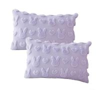 Lot de 2 housses de coussin de Pâques avec motif œuf de lapin pour canapé, salon, extérieur - Décoration saisonnière (violet, 30 x 50 cm)