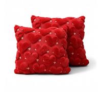 Lot de 2 housses de coussin de Saint-Valentin 45,7 x 45,7 cm pour canapé (piercing cœur)