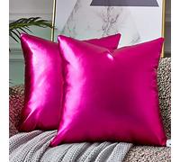 Lot de 2 Housses de Coussin décoratives pour canapé, Rose Vif, 45,7 x 45,7 cm, Rose Vif, Rouge