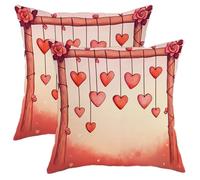 Lot de 2 housses de coussin décoratives romantiques en forme de cœur pour la Saint-Valentin, décoration d'intérieur pour canapé, lit, canapé, 40,6 x 40,6 cm