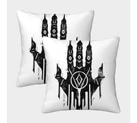 Lot De 2 Housses De Coussin Empreinte de Main Taies d'oreiller Diable's Hand 3D Impression Numérique pour Canapé Maison Salon Chambre Décoration D'intérieur 45x45cm