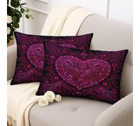 Lot de 2 housses de coussin en forme de cœur avec circuit imprimé