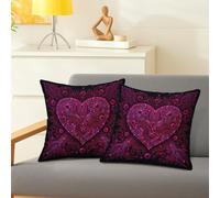 Lot de 2 housses de coussin en forme de cœur avec circuit imprimé