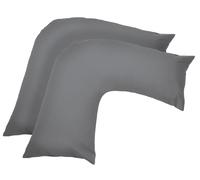 Lot de 2 housses de coussin en forme de V orthopédiques en polycoton pour s'adapter aux oreillers en forme de V pour le soutien du dos, du cou et des jambes pendant la grossesse, la maternité et