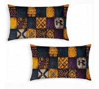 Lot de 2 Housses de Coussin en Velours 40x70cm Noir - Taie d'oreiller Décorative Rectangulaire pour Canapé, Salon et Chambre Housse Coussin GéOméTrie - Double Face Imprimée, Doux et Aesthetic j0-310
