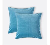 Lot de 2 Housses de coussin en velours Bleu 40 x 40 cm