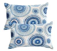 Lot de 2 Housses de Coussin en Velours Housse Coussin Boho 40x70 cm Décoratifs Taie D'Oreiller Housse de Coussins Bleu Rectangulaire Taie Oreiller pour Canapé, Chaise, Chambre, Salon Décoration -SC186