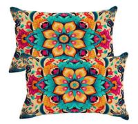 Lot de 2 Housses de Coussin en Velours Housse Coussin Rétro 40x70 cm Décoratifs Taie D'Oreiller Housse de Coussins Boho Rectangulaire Taie Oreiller pour Canapé Chaise Chambre Salon Décoration -SC176