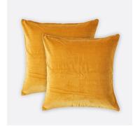 Lot de 2 Housses de coussin en velours Jaune moutarde, 40 x 40 cm