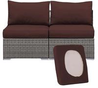 Lot de 2 housses de coussin extensibles pour canapé d'extérieur - Couleur unie - Protection en polyester élastique et lavable - Pour jardin, villa, balcon (#11,7 à 190,5 cm)