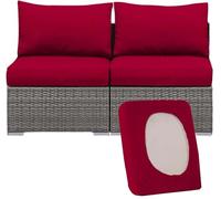 Lot de 2 housses de coussin extensibles pour canapé d'extérieur - Couleur unie - Protection en polyester élastique et lavable - Pour jardin, villa, balcon (#8,6 à 124,5 cm)