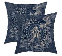 Lot de 2 housses de coussin fantaisie runique déesse mystique 50,8 x 50,8 cm