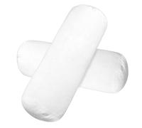 Lot de 2 housses de coussin longues 40 x 15 cm Blanches Housse cylindrique amovible Fermeture éclair Mousse à mémoire de forme et rouleaux de nuque