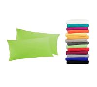 Lot de 2 housses de coussin Moon-Luxury Linon 100 % coton - Vert pomme - 30 x 50 cm