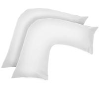 Lot de 2 housses de coussin orthopédiques en forme de V en polycoton pour oreiller en forme de V pour soutien du dos, du cou et des jambes pendant la grossesse, la maternité et l'orthopédie, coussin