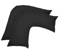 Lot de 2 housses de coussin orthopédiques en forme de V en polycoton pour oreiller en forme de V pour soutien du dos, du cou et des jambes pendant la grossesse, la maternité et l'orthopédie, coussin