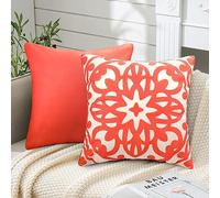 Lot de 2 Housses de Coussin Pêche Corail Housse de Coussin en Super Doux Taie d'oreiller Mandala Modèle Housse Coussin Décoratif Housses de Coussins pour Salon Chambre Lit Chaises Jardin 40x40cm