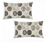 Lot de 2 Housses de Coussin RéTro 40x70cm en Lin - Taie d'oreiller Coussin Decoratif Abstrait avec Fermeture Éclair Invisible - Coussins Rectangulaire pour Canapé, Balcon et Jardin Couvert j0-253