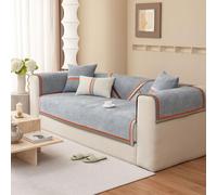 Lot de 2 housses de coussin universelles antidérapantes et résistantes aux rayures avec envers en silicone pour canapé moderne, élégant et facile à nettoyer (90 x 180 cm)