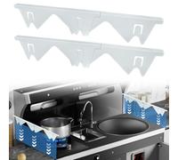 Lot de 2 housses de cuisinière à gaz en acier inoxydable, bande de jonction rétractable pour plan de travail, longueur 36 ~ 72 cm, résistant à la chaleur entre la cuisinière et le comptoir