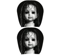 Lot de 2 housses de dossier universelles élastiques spectaculaires visage | Housse d'appui-tête amusante pour SUV, camping-car, pick-up, berline, longs et courts, trajets quotidiens F