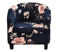 Lot de 2 housses de fauteuil tonneau, amovibles, très extensibles, imprimées et douces, pour salle à manger, salon, Internet, café, bar, bureau, réception
