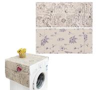 Lot de 2 housses de lave-linge et de sèche-linge pour le dessus, housses de machine à laver avec 6 sacs de rangement, tapis de protection pour la maison et la cuisine (blanc crème)