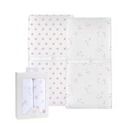 Lot de 2 housses de matelas à langer 100 % jersey de coton pour bébé fille - Rose poudré et étoiles roses mauves
