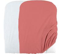 Domiva Housses de matelas à langer lot de 2 éponge bouclette Blanc/Terracotta 50 x 75 cm