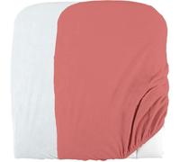 Lot de 2 housses de matelas à langer en éponge bouclette - Blanc / Terracotta - 50 X 75 cm