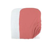 Lot de 2 housses de matelas a langer en éponge bouclette - Blanc / Terracotta - 50 X 75 cm