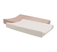 Jollein Housse de matelas à langer Wild Rose/Ivory – Lot de 2 50x70 cm – 85% coton, 15% polyester
