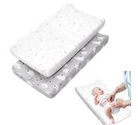 Lot de 2 housses de matelas à langer flexibles pour matelas à langer pour bébé
