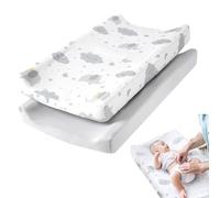 Lot de 2 housses de matelas à langer pour bébé, draps-housses, tapis de table à langer flexibles, draps de table à langer, housse de table à langer