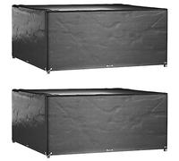 Lot de 2 housses de meubles de jardin imperméables - 16 œillets - 250 x 250 x 90 cm - Carrées en polyéthylène avec corde pour une fixation facile et un rangement peu encombrant