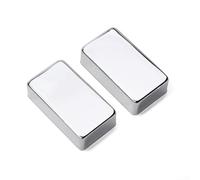 Lot de 2 housses de micro de guitare Humbucker en nickel sans trou pour guitare électrique - Finition chromée (noir)