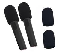 Lot de 2 housses de microphone en éponge pour JBL PartyBox Encore 2, filtres anti-pop anti-salive, lavables en mousse coupe-vent pour microphone sans fil PartyBox Encore 2/Encore (noir + noir)