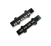 Lot de 2 housses de micros de basse jazz pour guitare à 5 cordes | Pièces de rechange manche et chevalet | Noir, ivoire, blanc vintage (noir 1 lot)