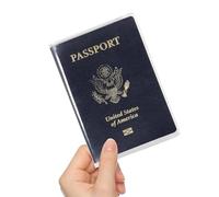 Lot de 2 housses de passeport imperméables en plastique transparent pour passeport - Unisexe - Pour adulte - Avec étui de protection en vinyle pour carte d'identité, *Givré, Pack of 2, Lot de 2