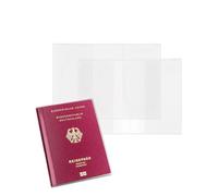 Lot de 2 housses de passeport transparentes en PVC (lot de 2) | couverture rigide imperméable 195 x 135 mm anti-déchirure pour documents de voyage, compatible avec passeport italien et européen HZ