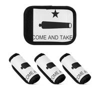 Lot de 2 housses de poignée de bagage avec motif drapeau du Texas Come and Take It pour sac de courses, Drapeau du Texas Come and Take It, one sizex4