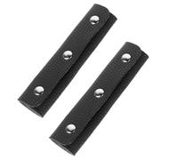 Lot de 2 housses de poignée de bagage en cuir PU souple avec fermoirs en laiton pour portefeuille, sac fourre-tout, valise, sac de voyage, noir, noir