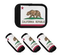 Lot de 2 housses de poignée de bagage en néoprène pour identification de bagages de voyage, Drapeau de l'état de Californie, one sizex4